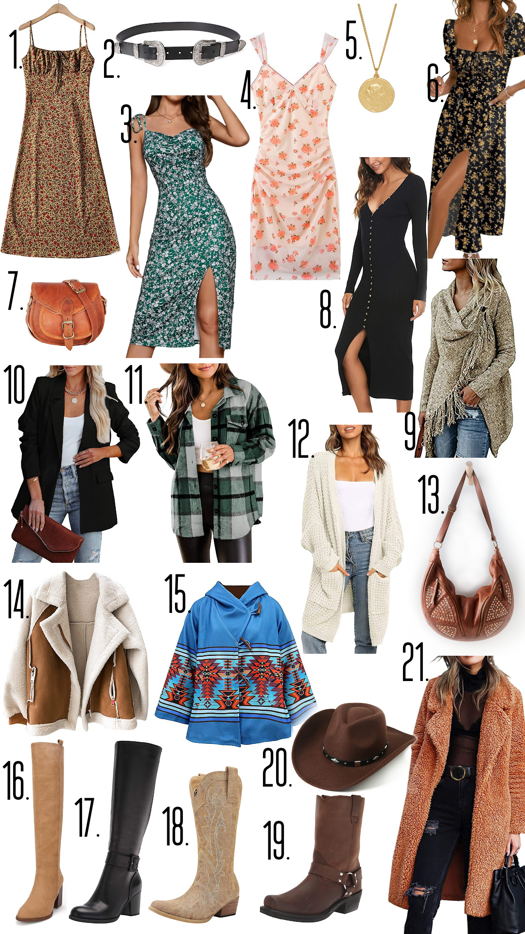 collage of Beth Dutton outfits on amazon