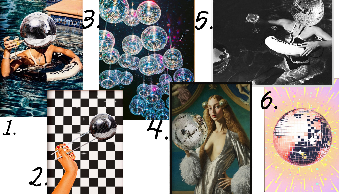 Collage of Disco Ball Wall Art