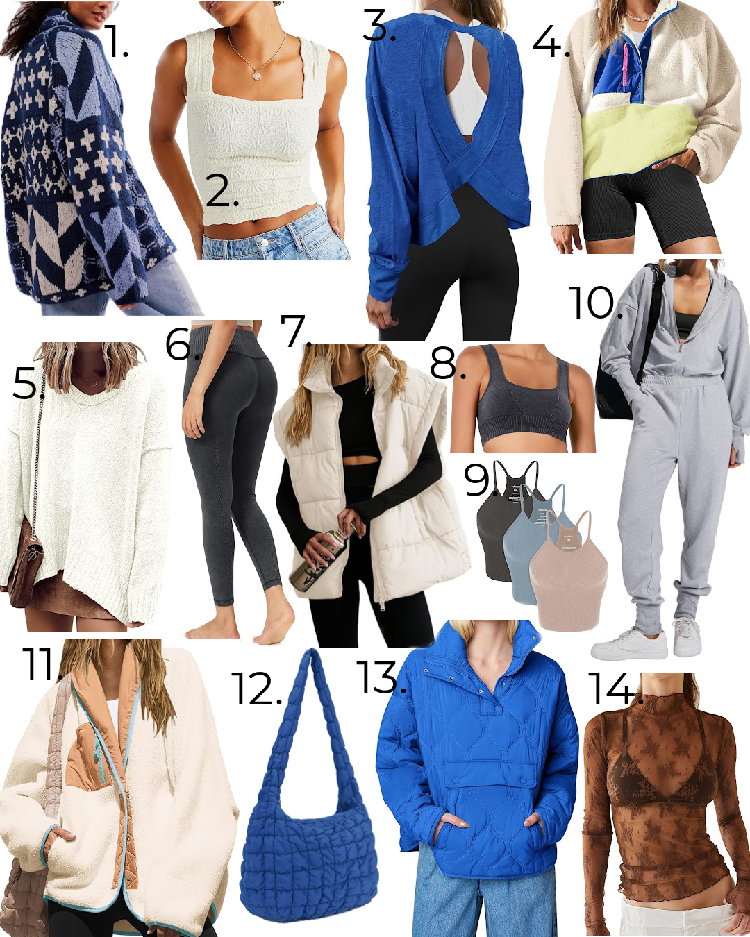 A collage of Free People dupes on Amazon.