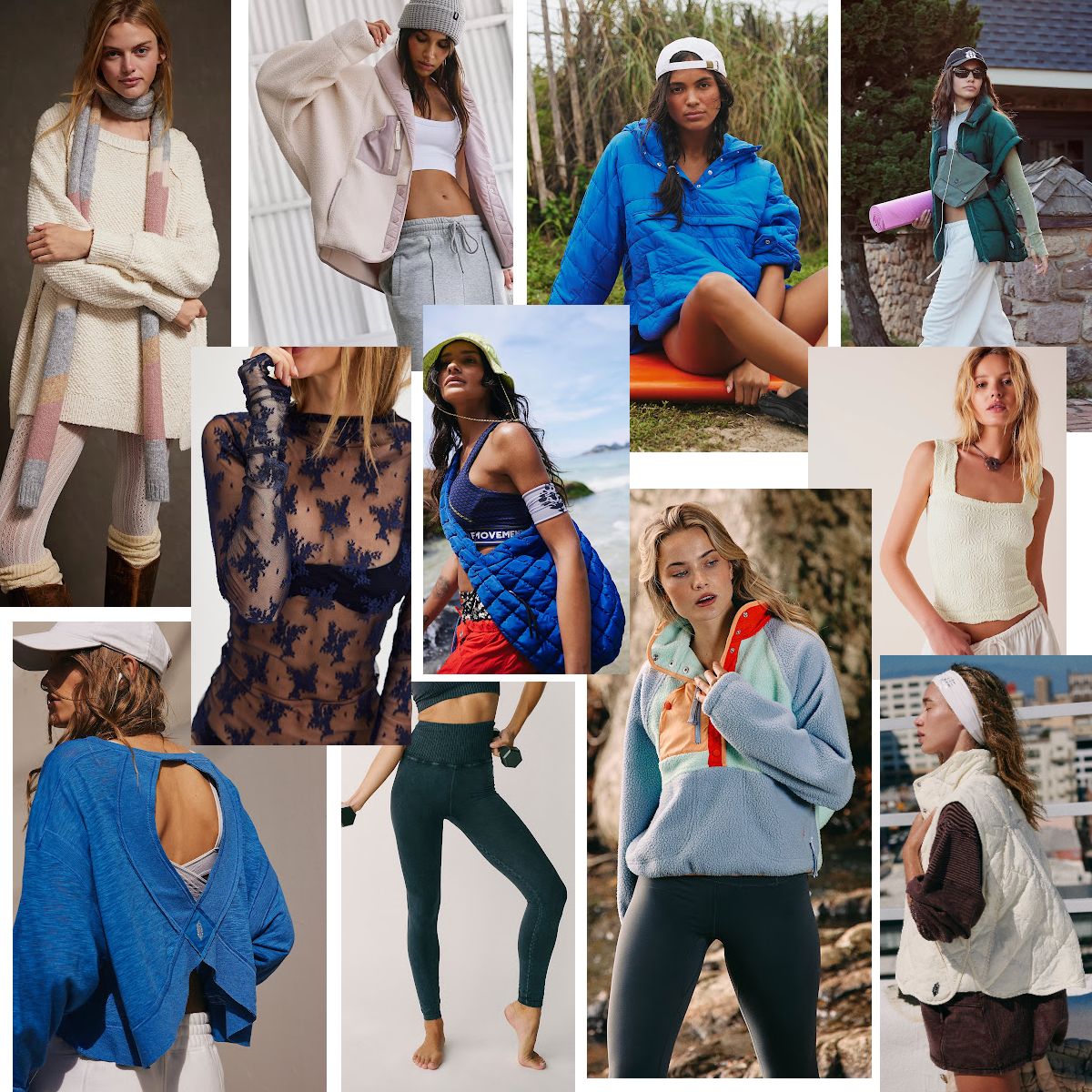 Popular Free People pieces collage.